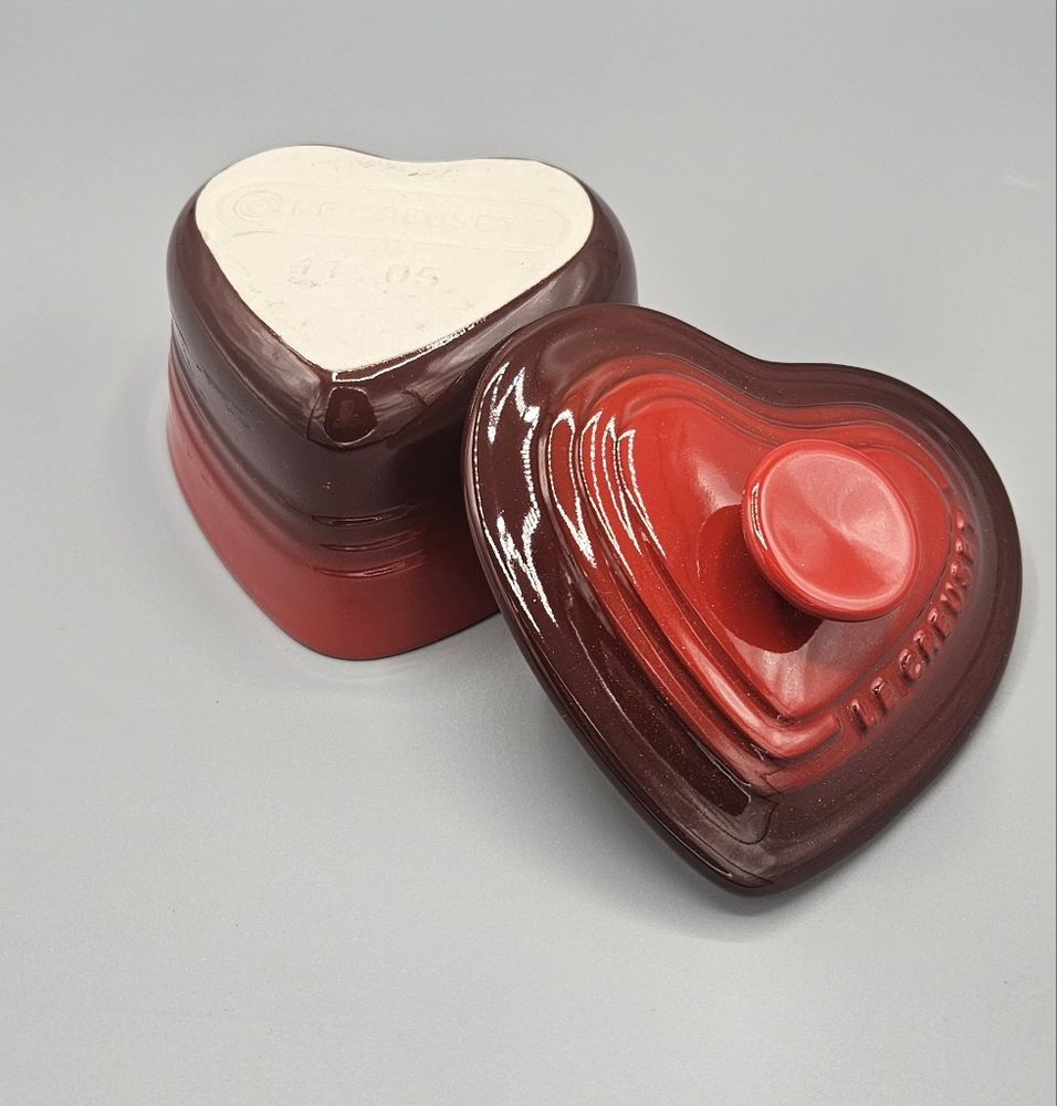 Le Creuset Heart-Shaped Red Stoneware Ramekin